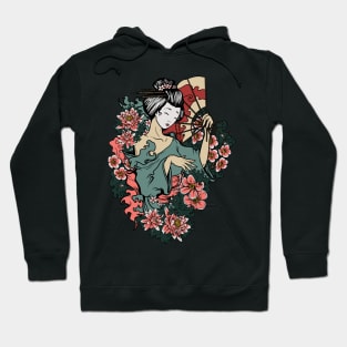 Geisha, The Graceful Lotus Hoodie